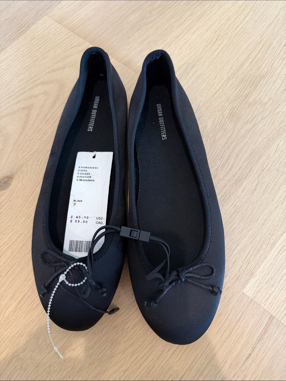 Urban Outfitters Black Bow Ballet Flats